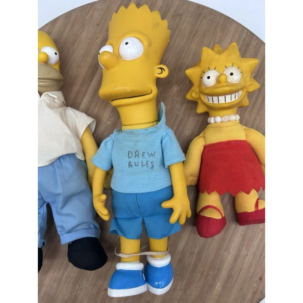 Vintage Lot of 3 The Simpsons Homer Bart Lisa 90s Plush Dolls